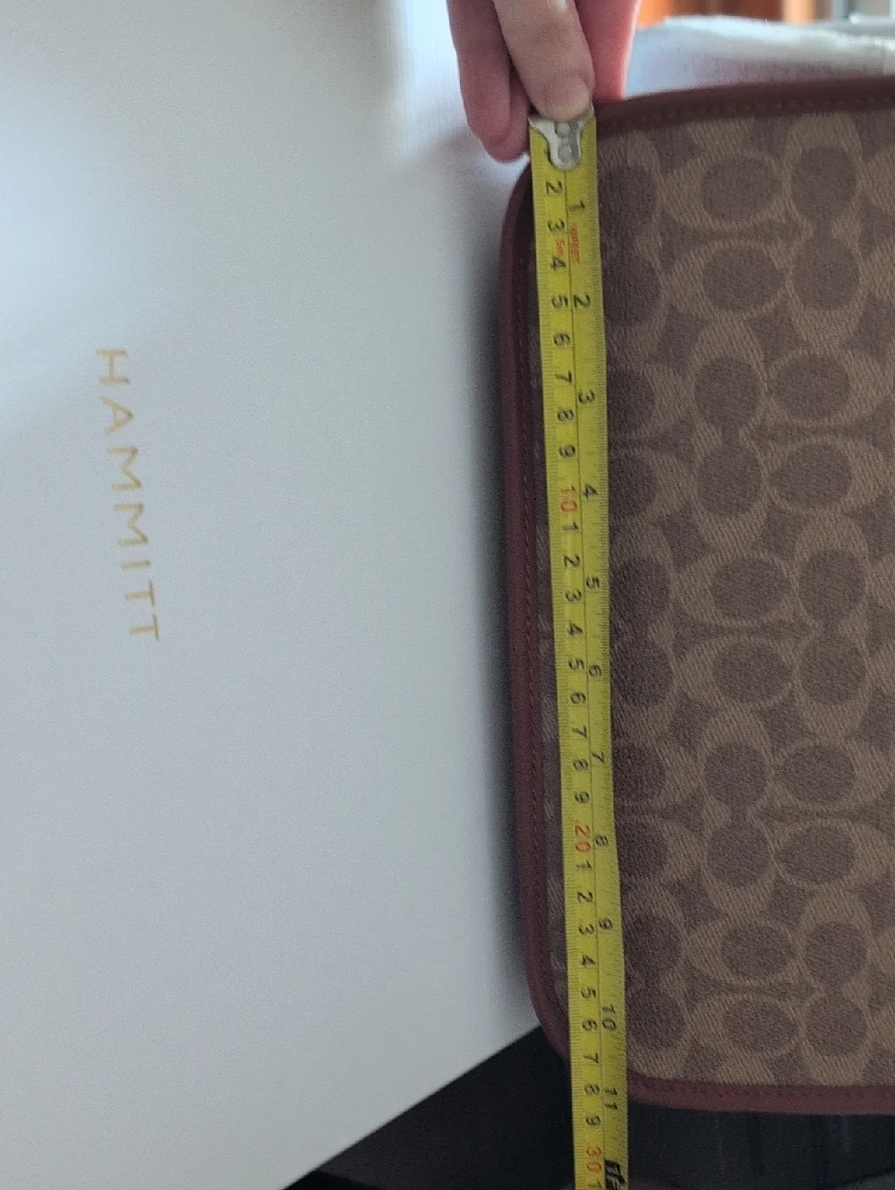 Coach Brown Signature Canvas Tote with Leather Trim - Picture 11 of 13